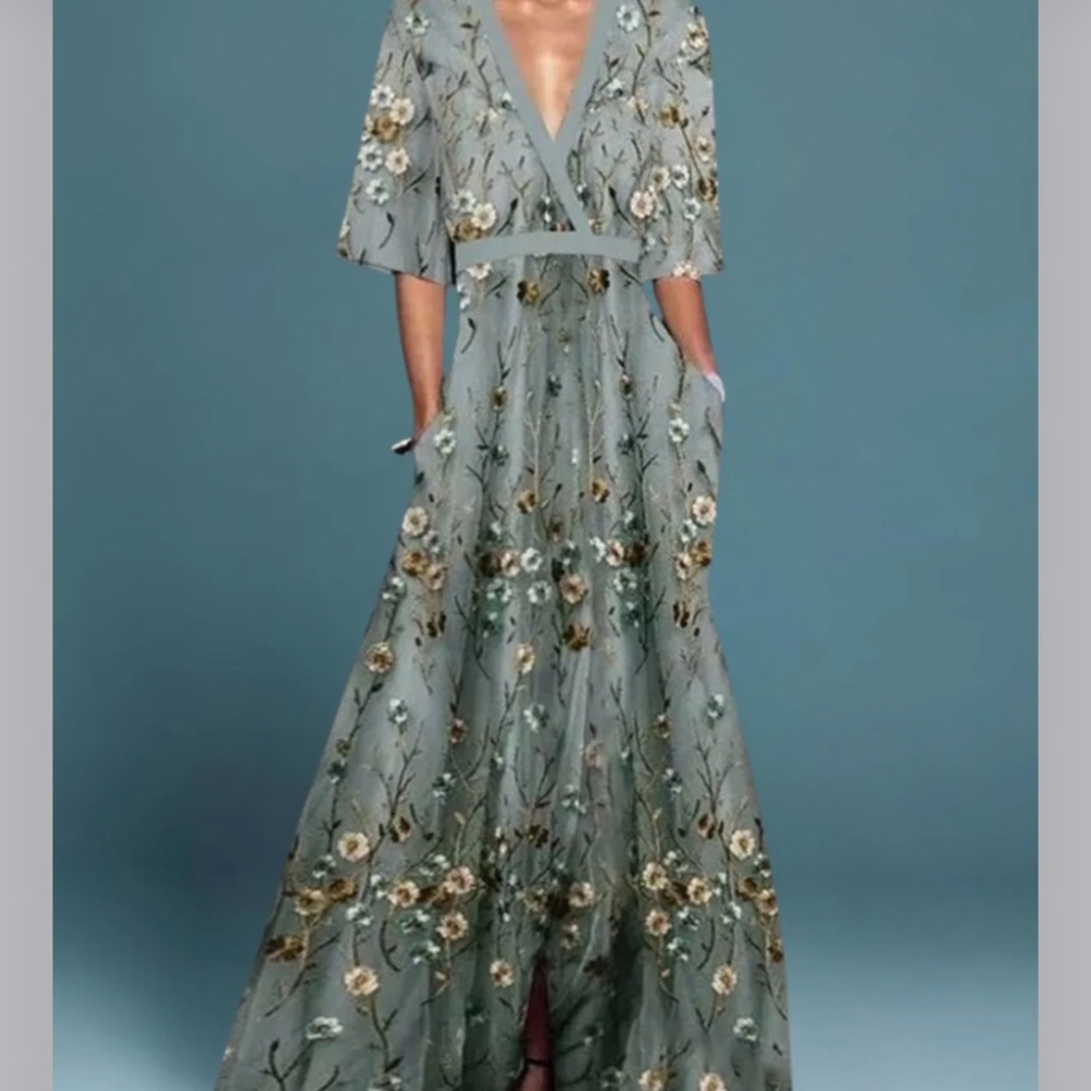 Floral V-Neck Maxi Dress